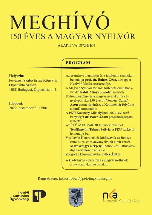 150 éves a Magyar Nyelvőr