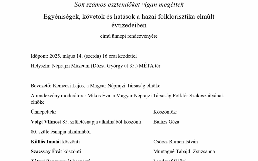 Sok számos esztendőket vígan megéltek